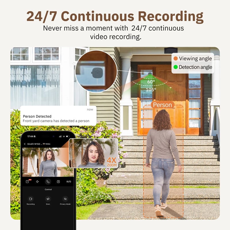 Upgraded WiFi Window Camera + 64GB Card
